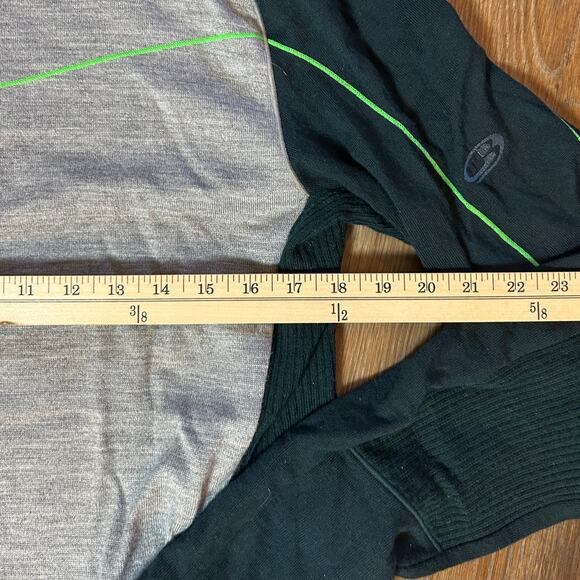 ICE BREAKER 100% New Zealand Merino Wool Grey & Black 3/4 Zip Sweater L - Picture 7 of 9